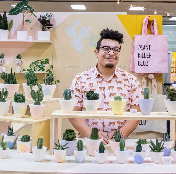 Yair Monley Rodriguez of Tierra Sol Studio, a vendor at Porter Flea