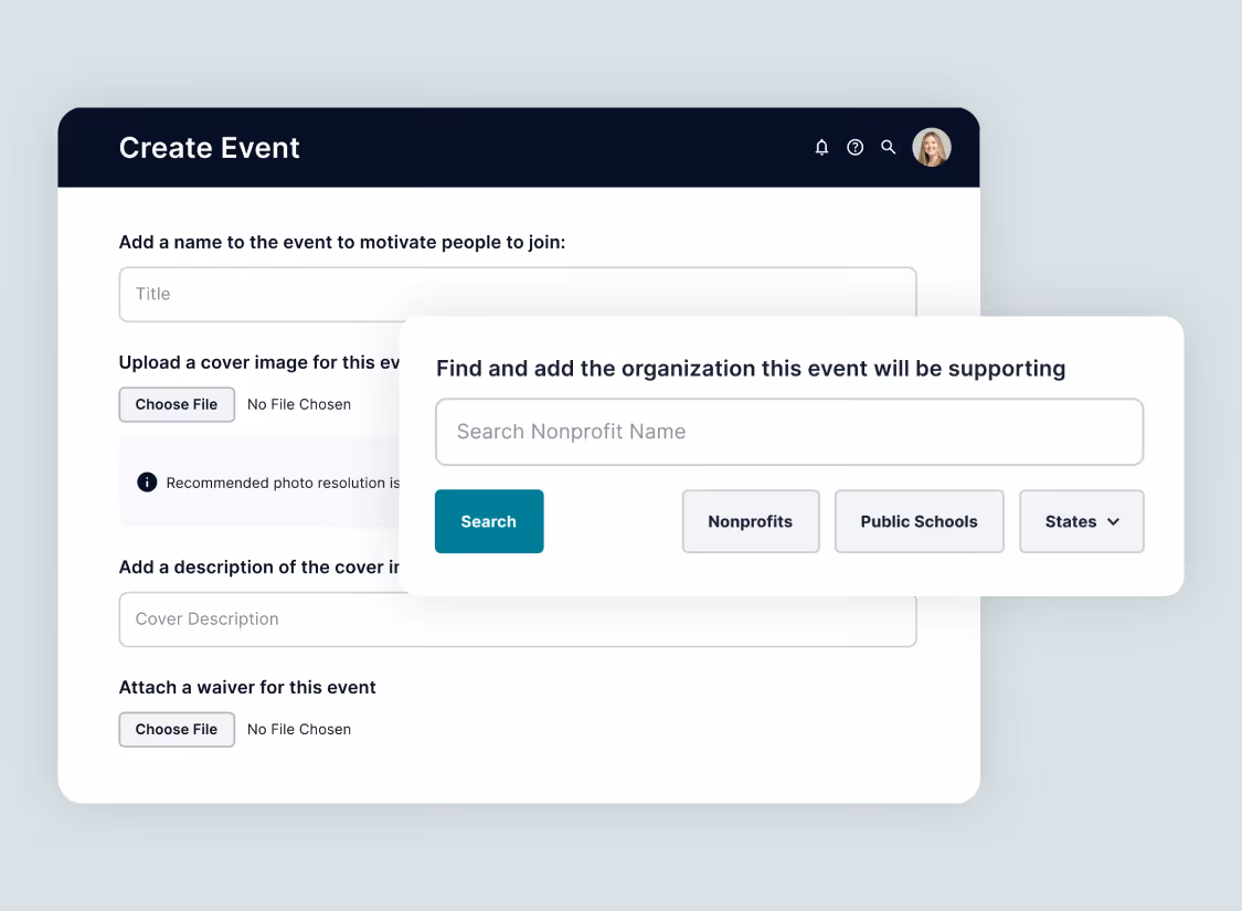 Submittable allows you to give any employees event creation privileges. 
