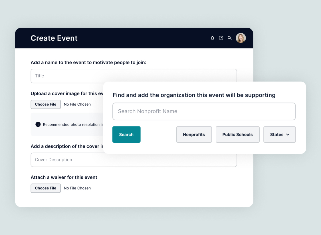 Submittable allows you to give any employees event creation privileges. 