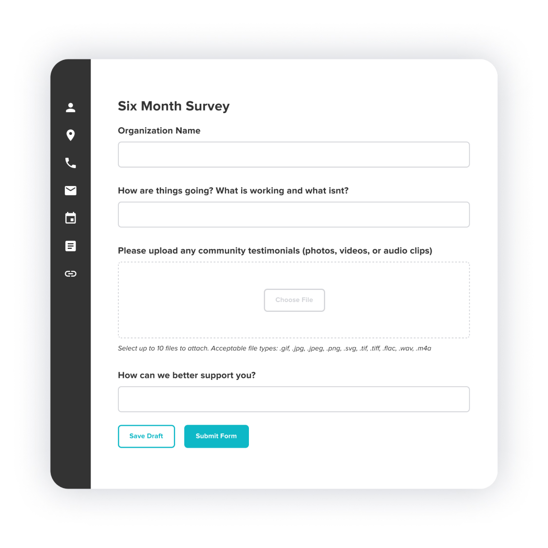An example of a six month survey form