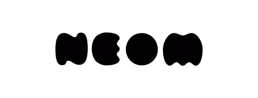 Bold, rounded black text reading 'NEON' on a white background.