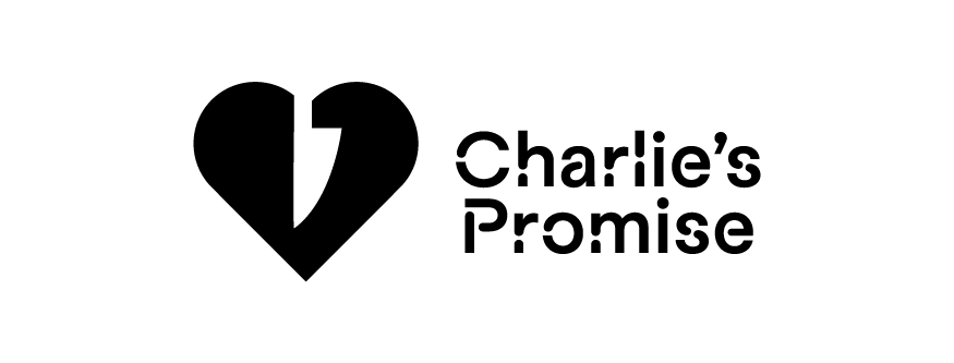 Black heart icon next to the text 'Charlie’s Promise' in bold font.