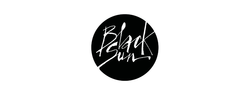 Black Sun stylized handwritten text inside a black circle.