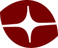 Eye shape with four-point star cutout in the center on a white background.