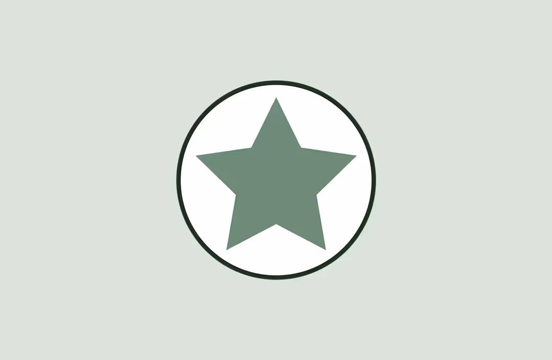 Green star icon inside a white circle with a dark green border on a light green background.