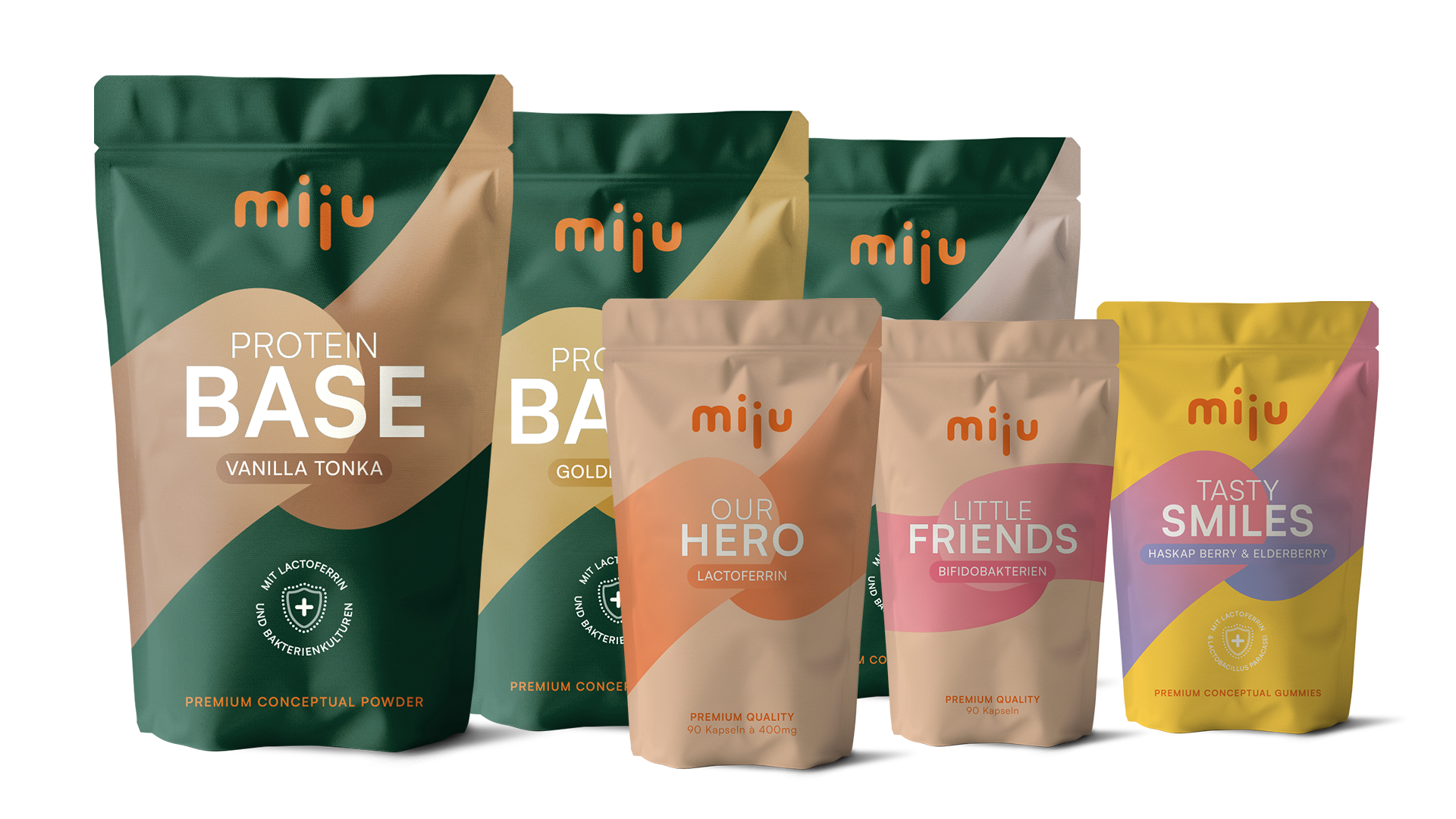 Ein Bild von den neuen Produkten der Marke miju