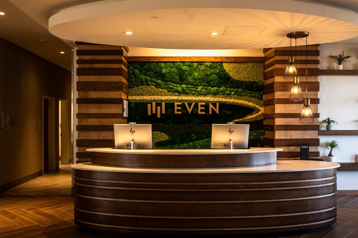 Reception + Guest Check-In Areas Moss Brand Logo Wall