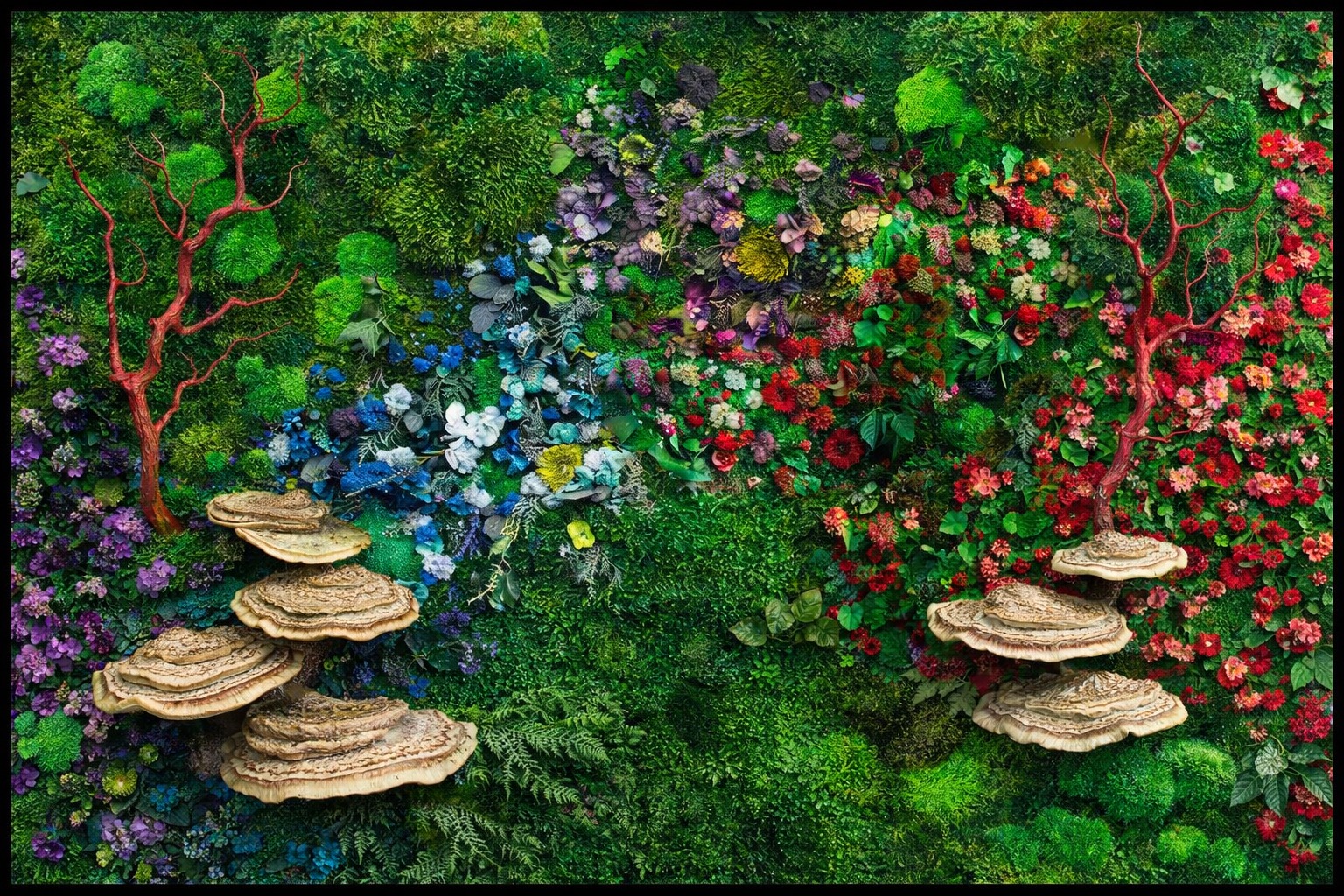 Manzanita and preserved botanical installation