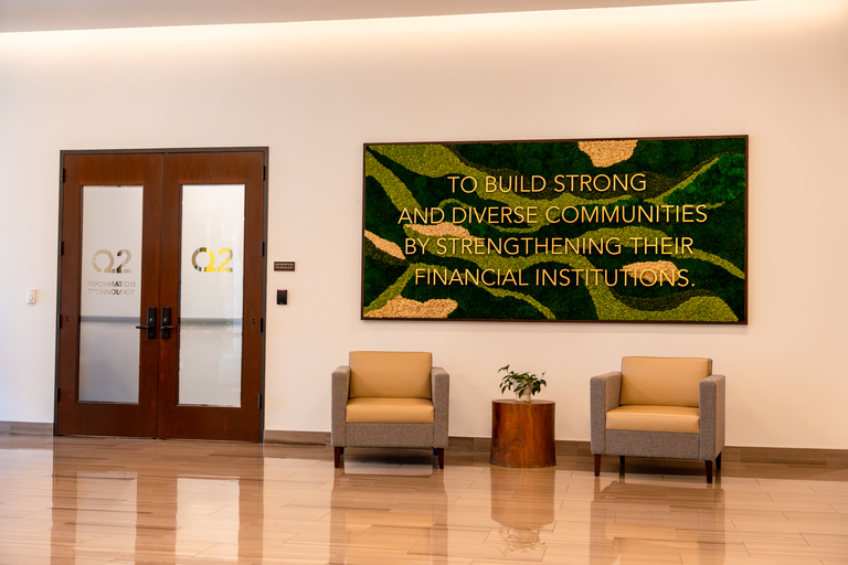 Preserved moss wall at Q2 workplace