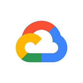 Google Cloud logo featuring a cloud outline in Google brand colors red, yellow, green, and blue.
