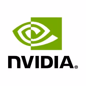 NVIDIA logo with green eye design and black text.