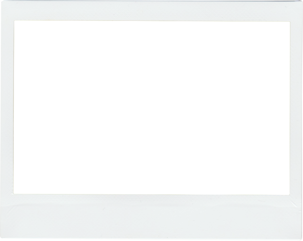 Blank white Polaroid photo frame with wide bottom border.