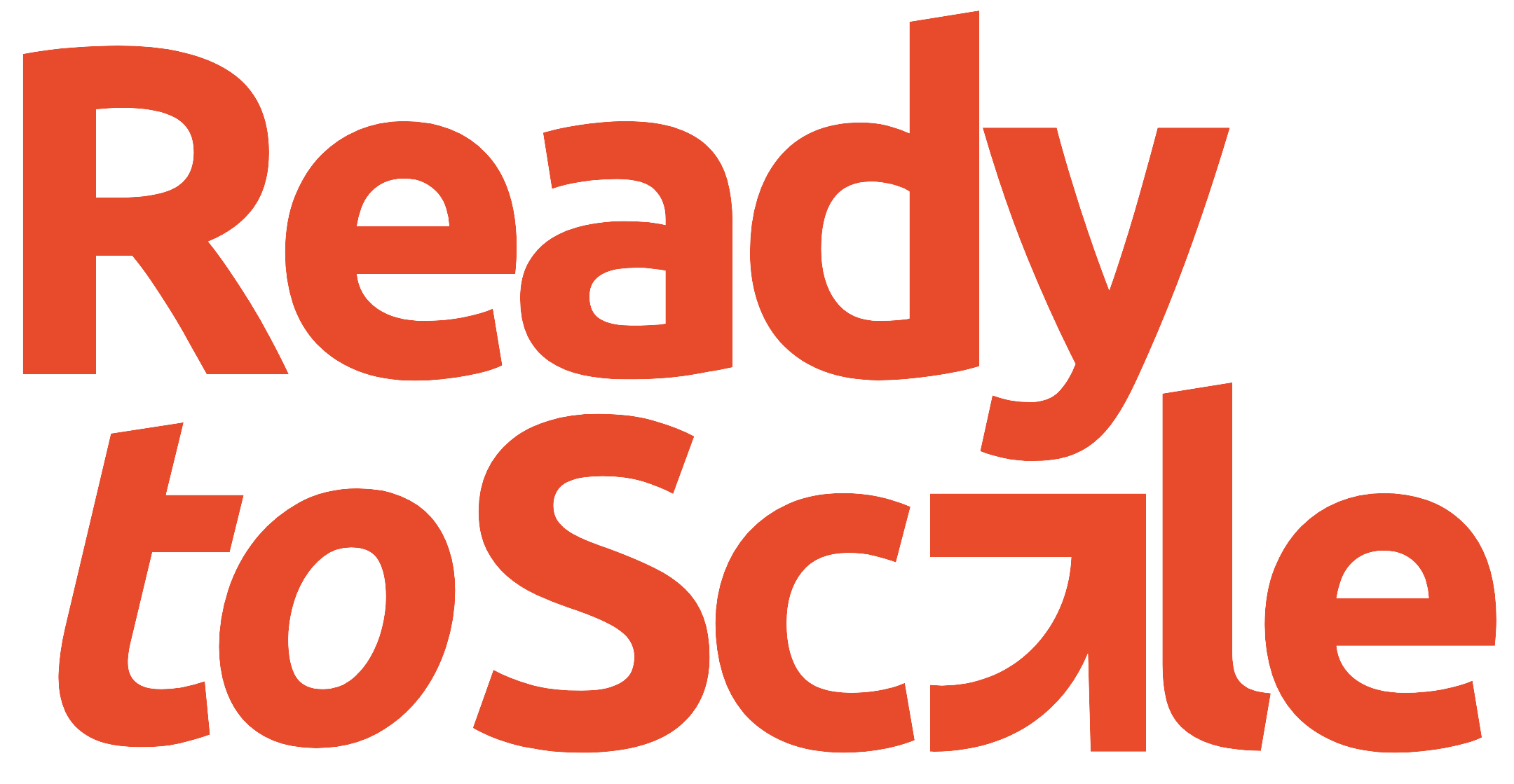 Text reading 'Ready to Scale' in bold orange letters with a modern font.