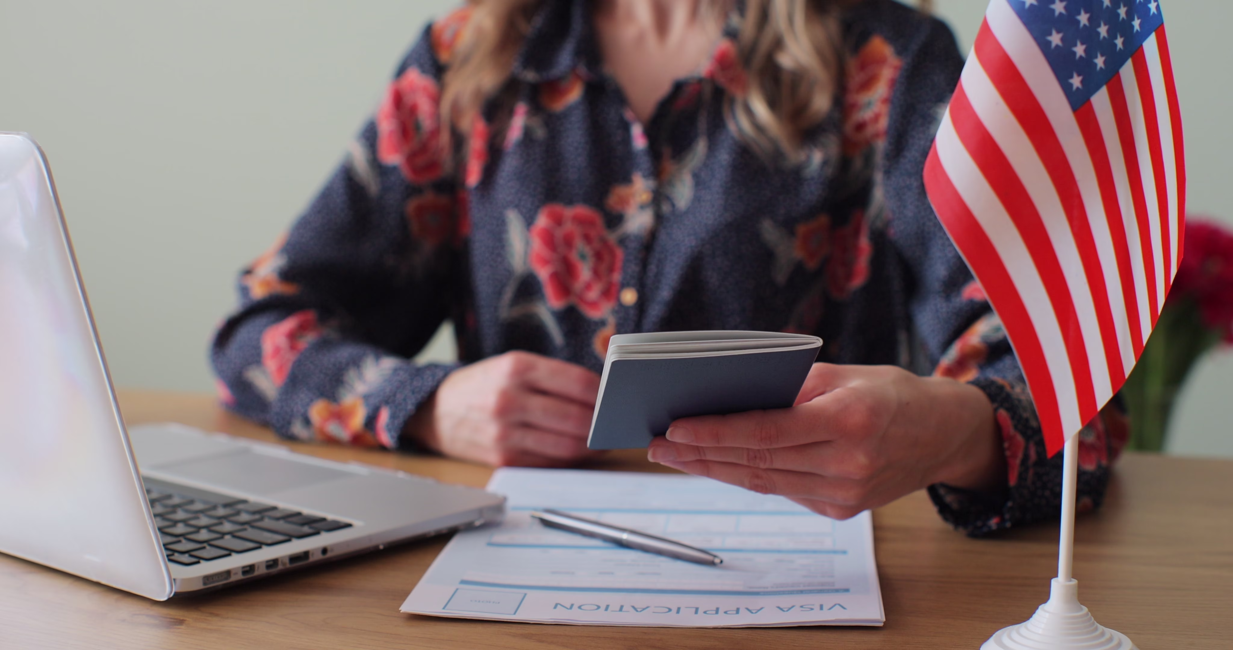 American flag and Passport