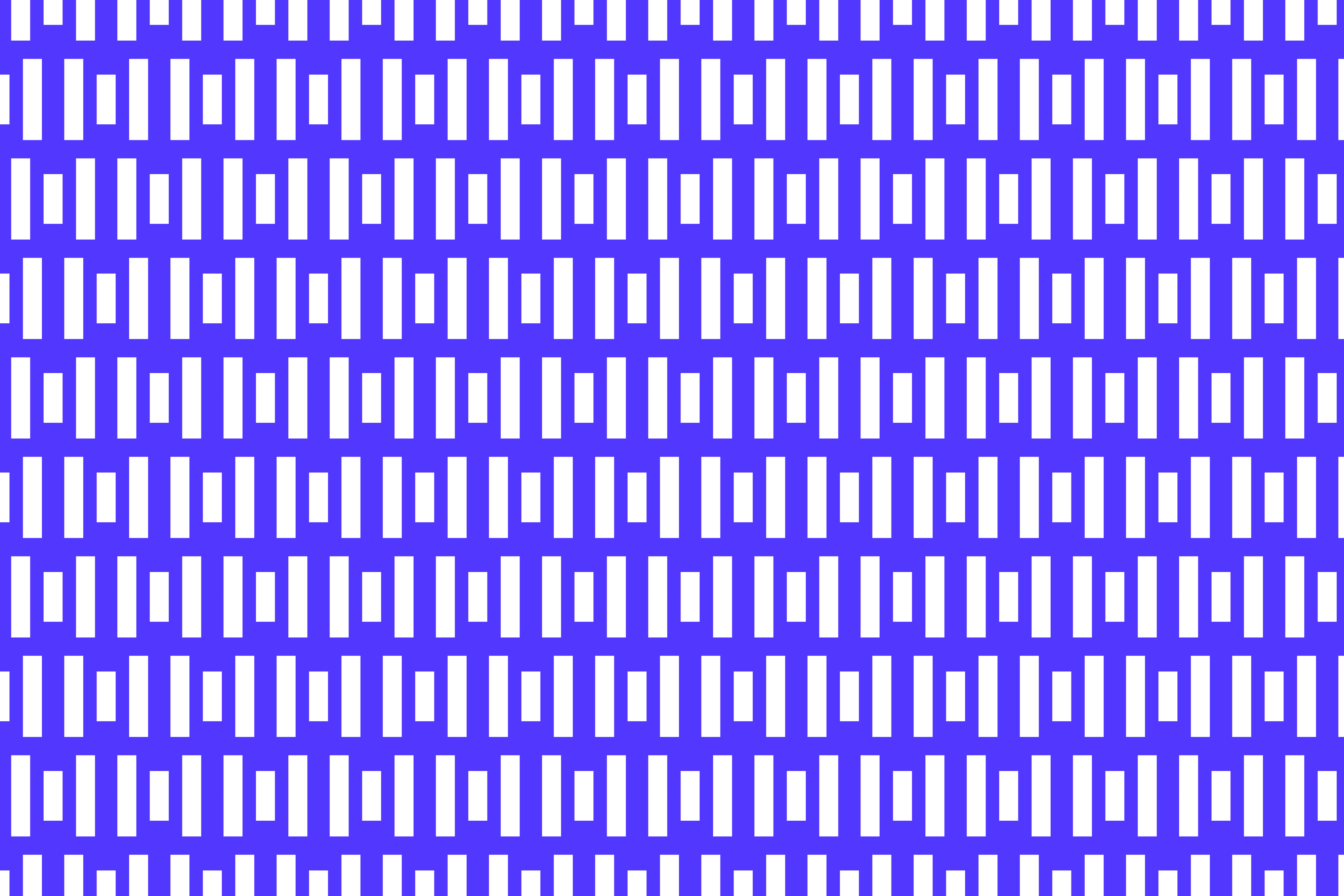 Pattern of white vertical bars and dots on a blue background resembling a stylized barcode.
