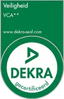 Dekra logo. VCA certificering.