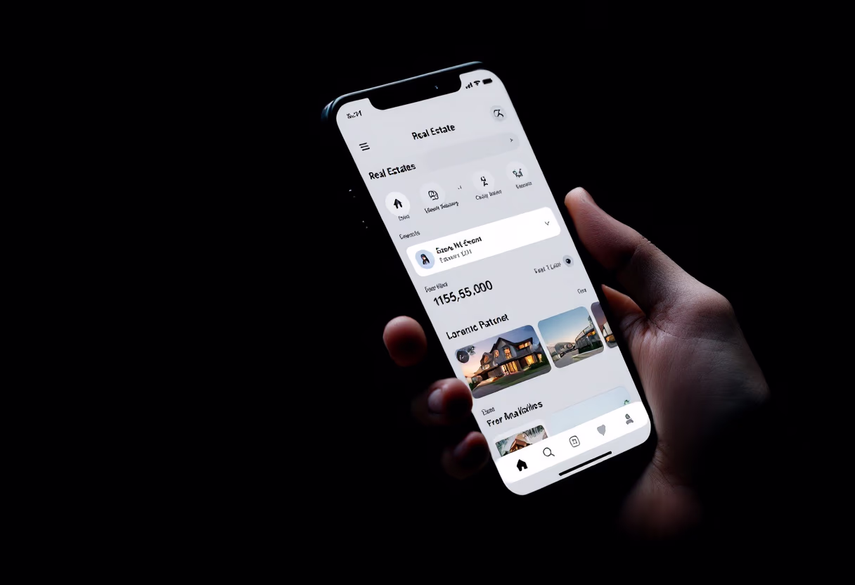 image of real estate app on a mobile device