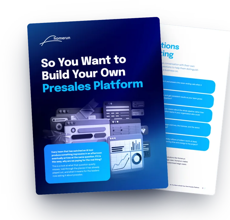 So You Want to Build Your Own Presales Platform, Homerun discussion paper cover