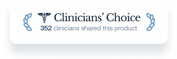 Clinicians’ Choice badge showing 352 clinicians shared this product.
