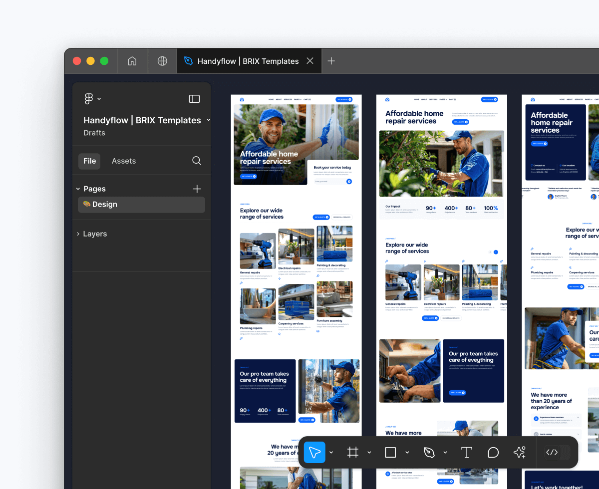 Homerepair X - Figma File Included - Handyman Webflow Template | BRIX Templates