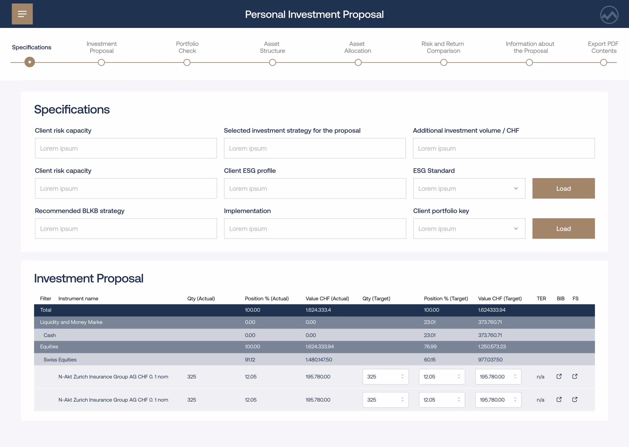 Grafik Anlagevorschlags Tool Basic