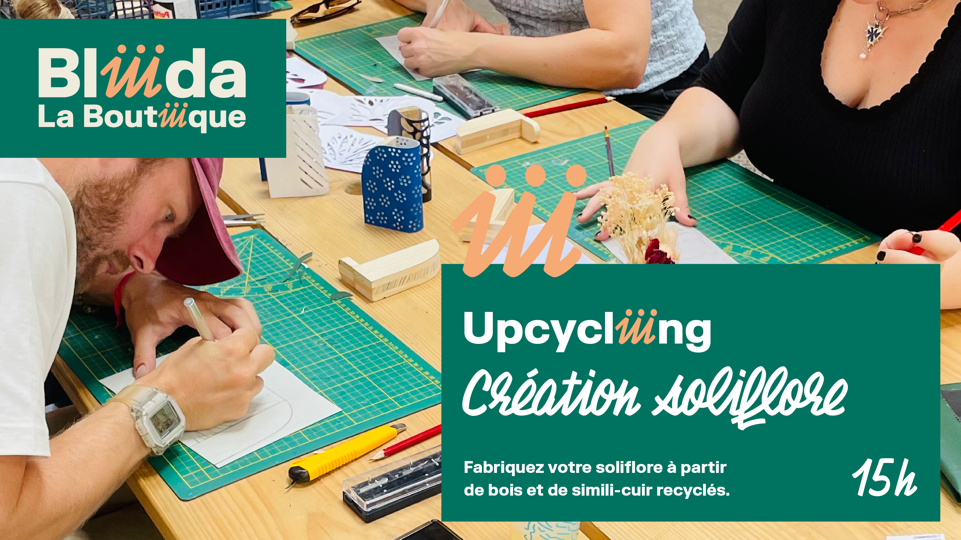 Atelier création de soliflore recyclé