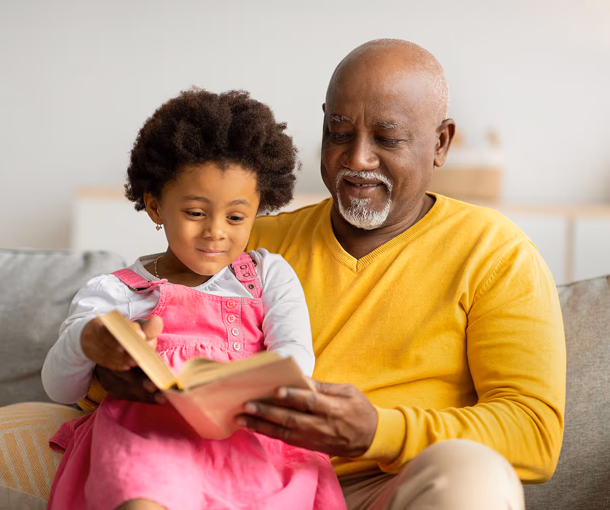 Grandfather with his granddaughter