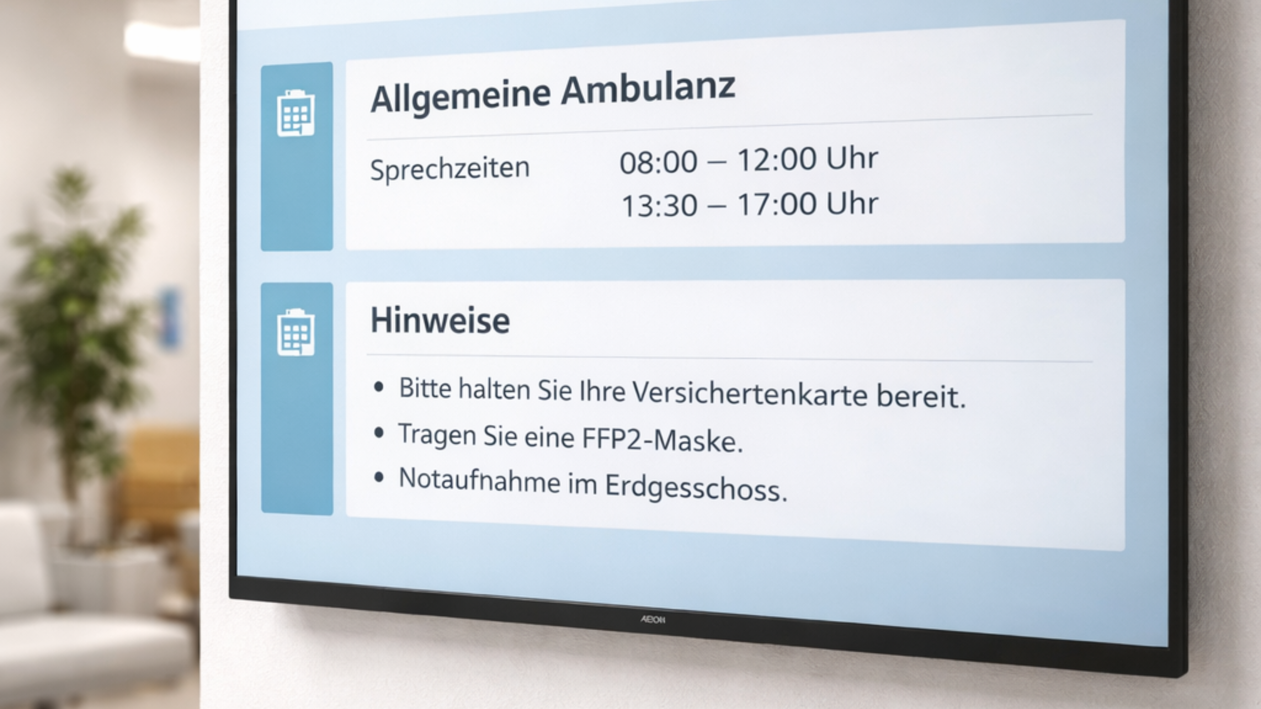 Digital Signage im Gesundheitswesen