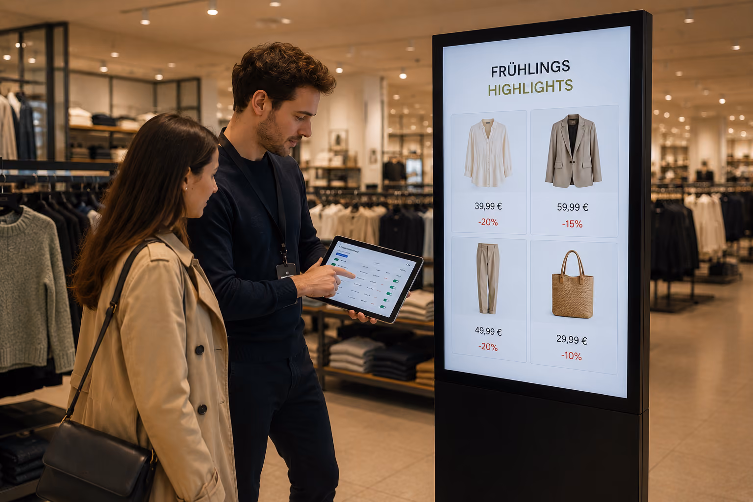 Pricing and promotional displays in retail show offers, discounts, and product information directly at the point of sale.