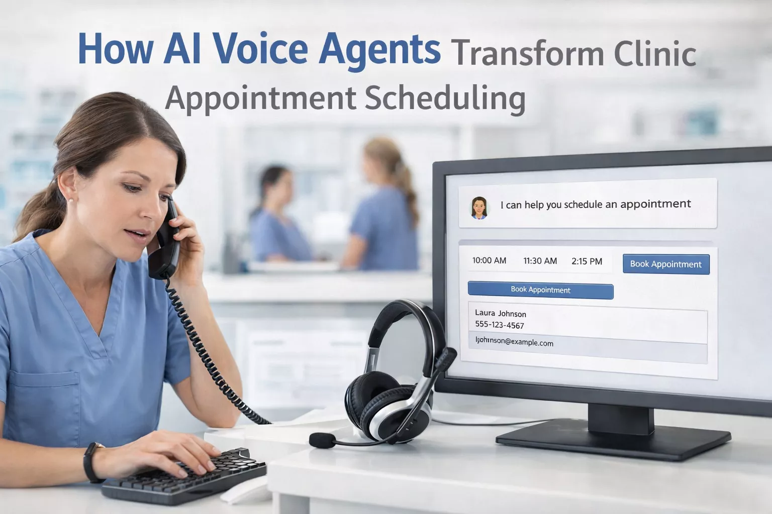 AI voice agent helping a clinic automate patient appointment scheduling and phone calls