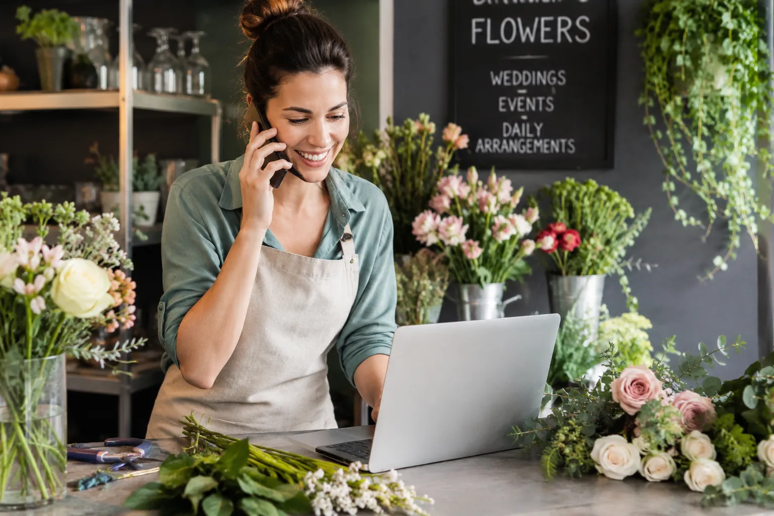 An AI voice agent helps florists capture wedding inquiries, flower orders, and customer calls without interrupting daily operations.