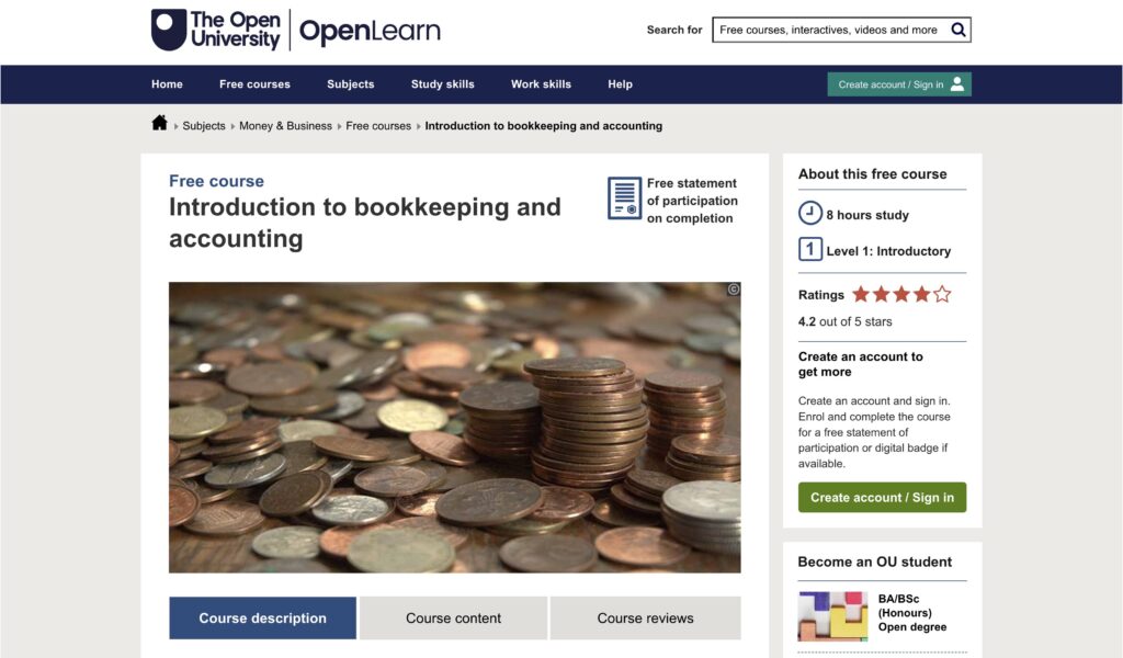 The Open University - 5 Free Online Bookkeeping Courses for Canadian Businesses