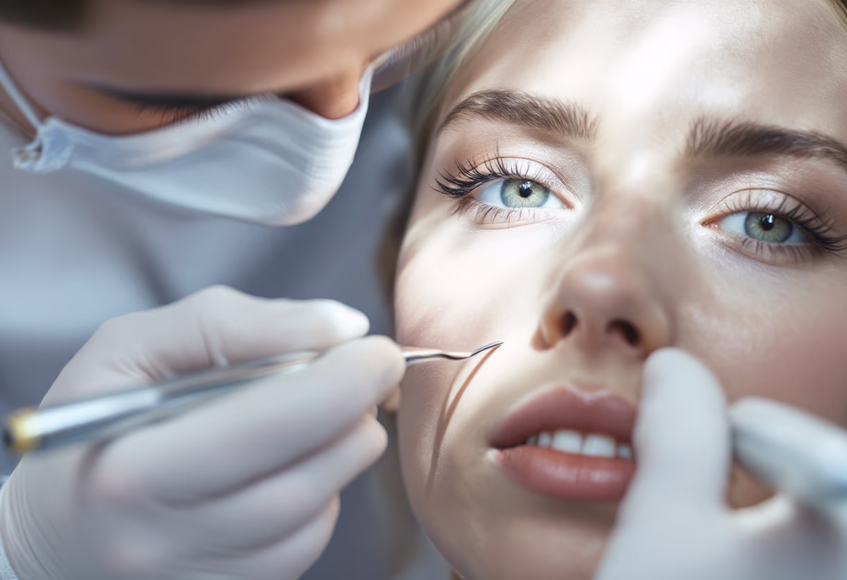 image of a dental treatment in progress