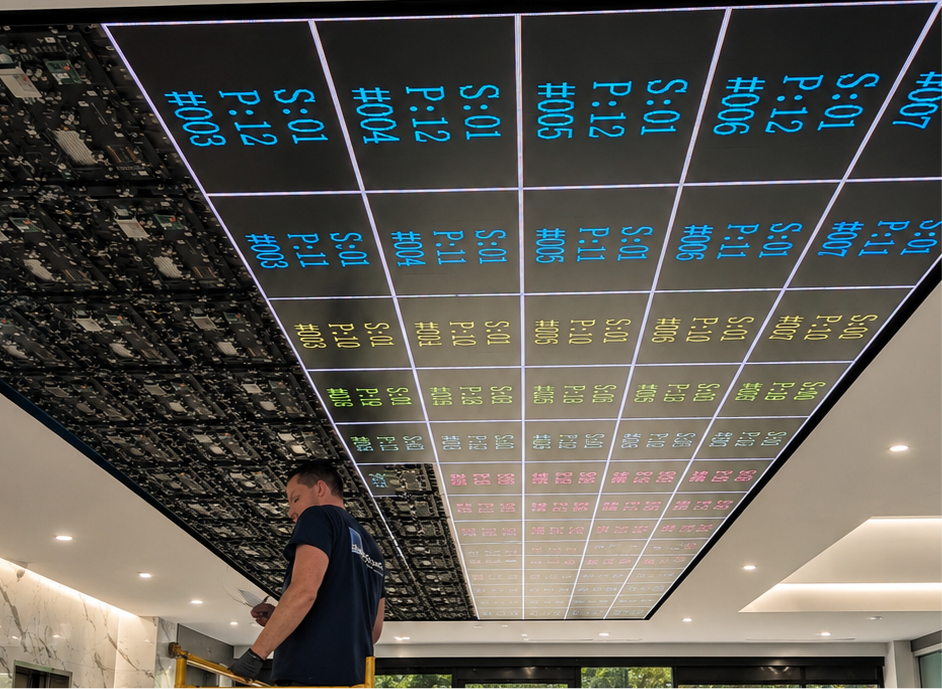 Nearly 30 Feet of Digital Canvas Overhead
