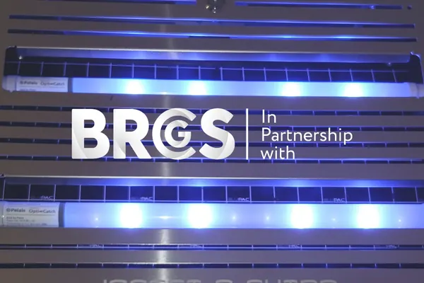 BRCS partnership display featuring Opti-Catch LED light system.