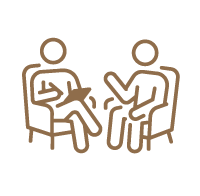 Icon of a person holding a broom next to a bucket, representing cleaning or housekeeping.