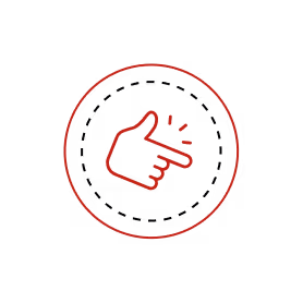 Pointing Right Icon Monochrome Red