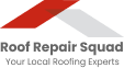 Logo of Roof Repair Squad featuring a stylized red roof graphic above the company name and slogan 'Your Local Experts'.