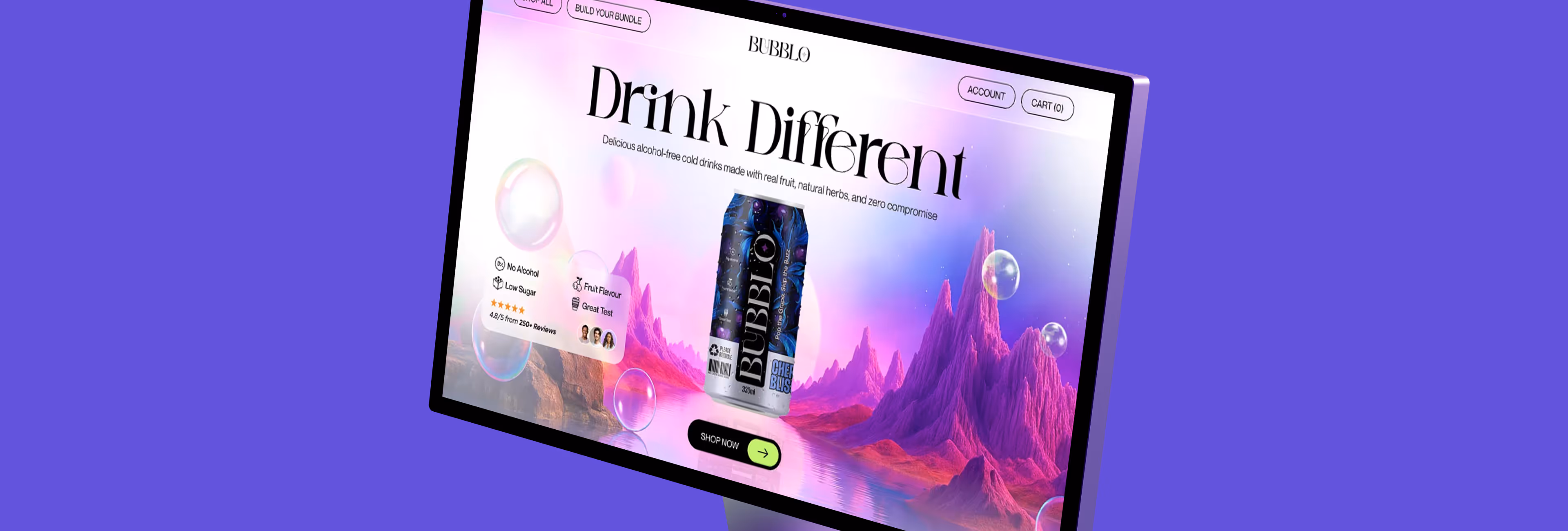 Drink Different Web Design with WP delivers bold, refreshing WordPress sites featuring custom layouts, vibrant visuals, smooth interactions, and a playful brand style experience.