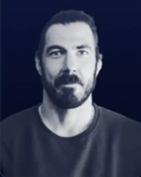 Man with dark hair and beard, representing creative talent on the Watrfall platform