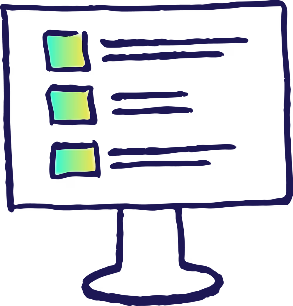 Psicon illustration of a computer representing online services and digital access