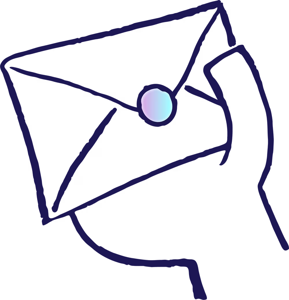 Psicon illustration of an envelope representing contact and communication