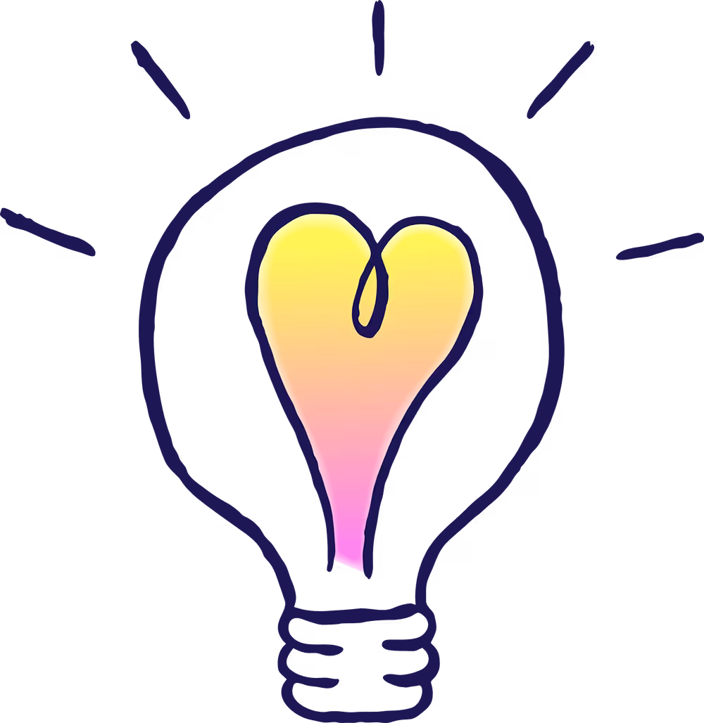 Psicon illustration of a light bulb representing insight and inspiration