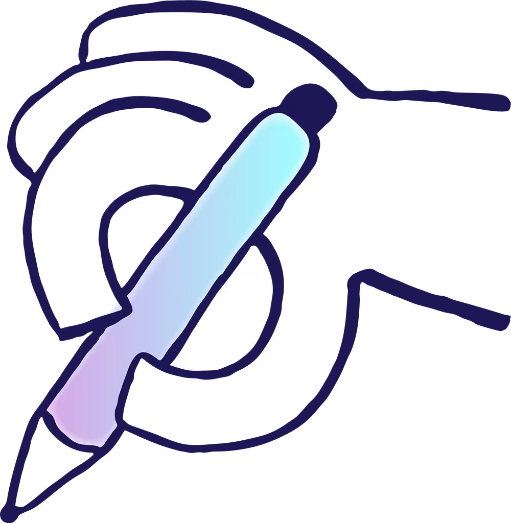 Psicon illustration of a pen representing writing and self-expression