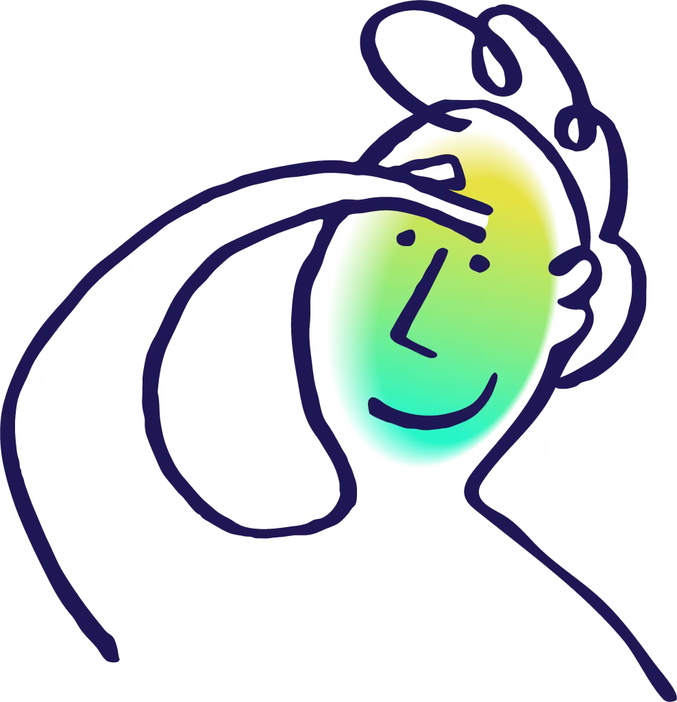 Psicon illustration of a person searching and exploring options