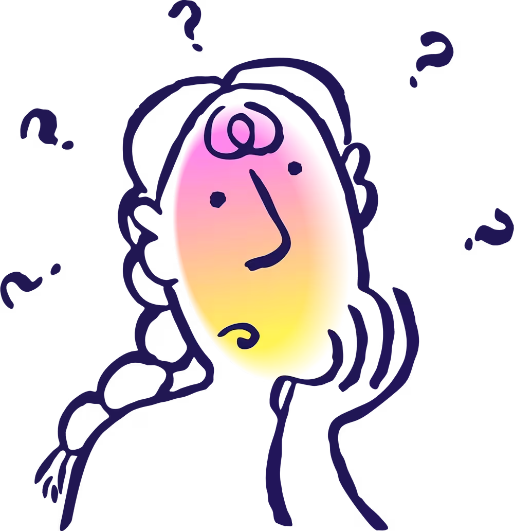 Psicon illustration of a person with a question