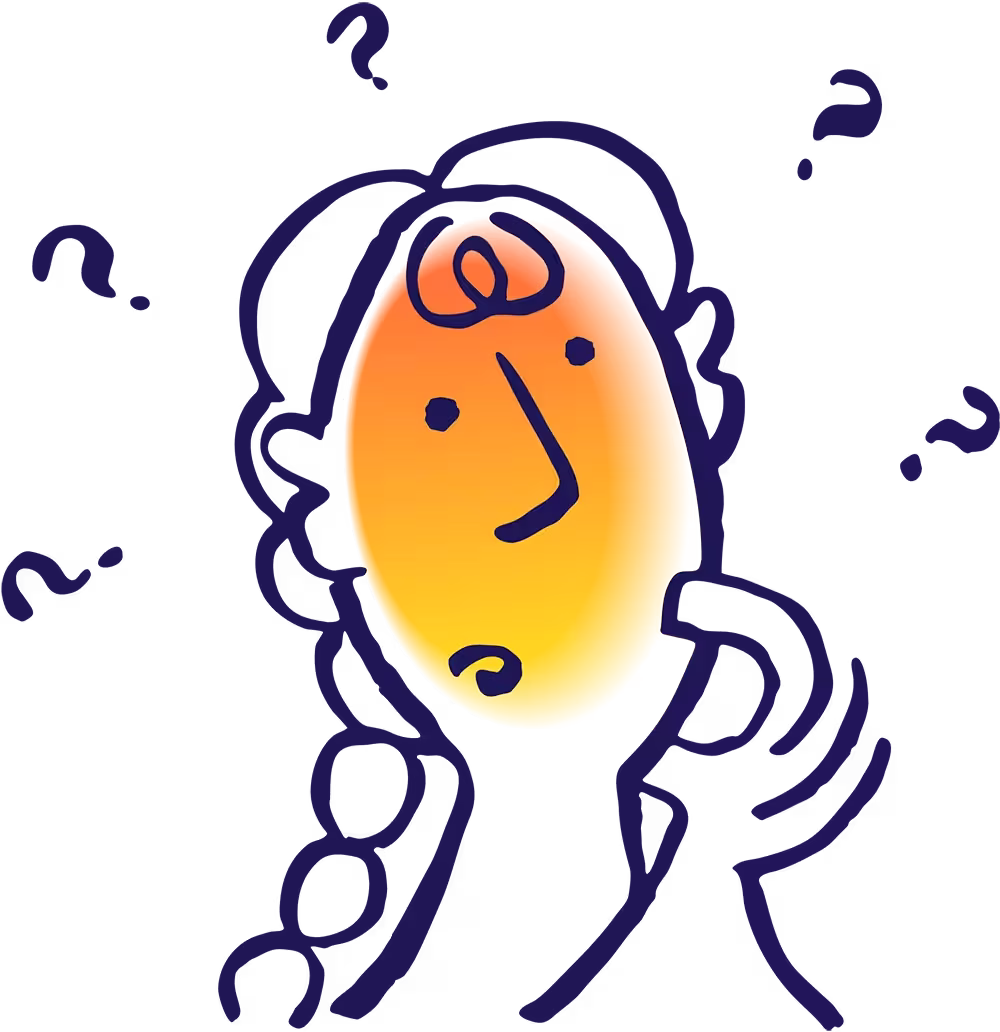 Psicon illustration of a person with a question