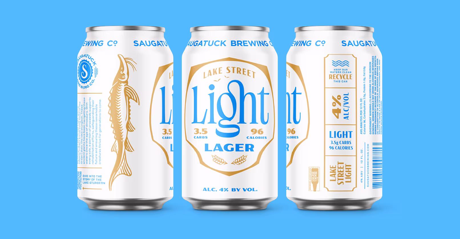 Saugatuck Brewing Co Light Lager beer can design