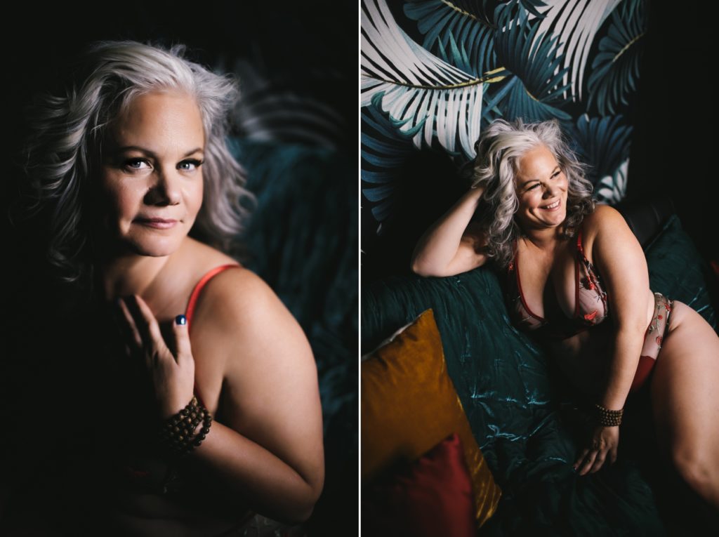 Side by Side of Woman in red lingerie; photography by Lindsay Hite