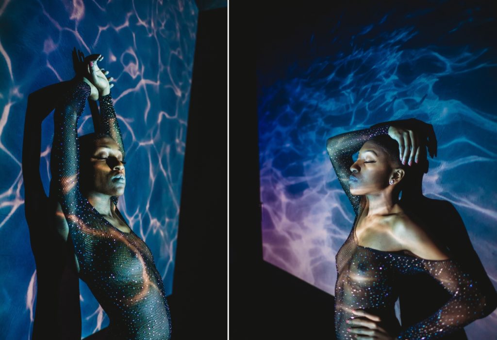 Side by Side portraits of woman in Cinescape; Creativity fosters creativity; boson boudoir by Lindsay Hite